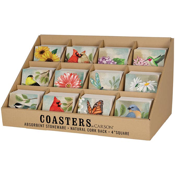 Gift & Garden by Carson - Wholesale Coasters - 4x4 Square Coaster Display
