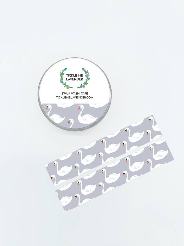 White Swan Washi Tape for wholesale by Tickle Me Lavender