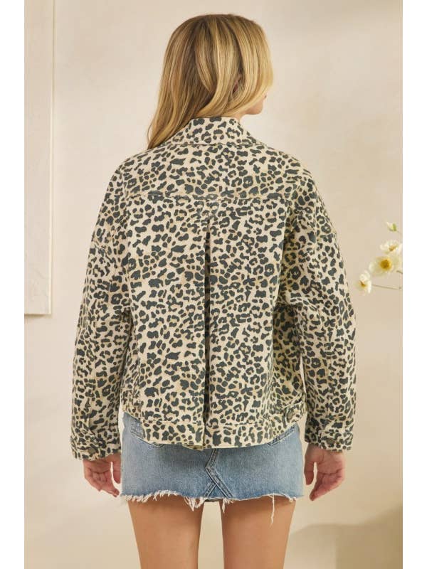 Pink Irene Wholesale - Venta al por mayor Chaqueta - Mujer - Chaqueta vaquera estampada de leopardo4