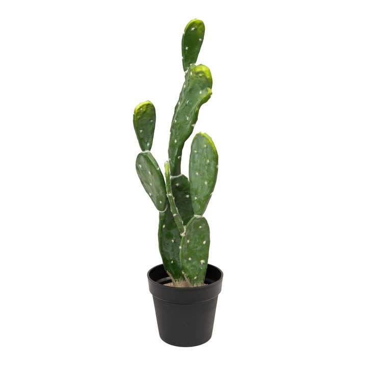Portofino International Trading, USA - Wholesale Artificial Plant - Faux Prickly Pear Cactus with Plastic Pot 30"2