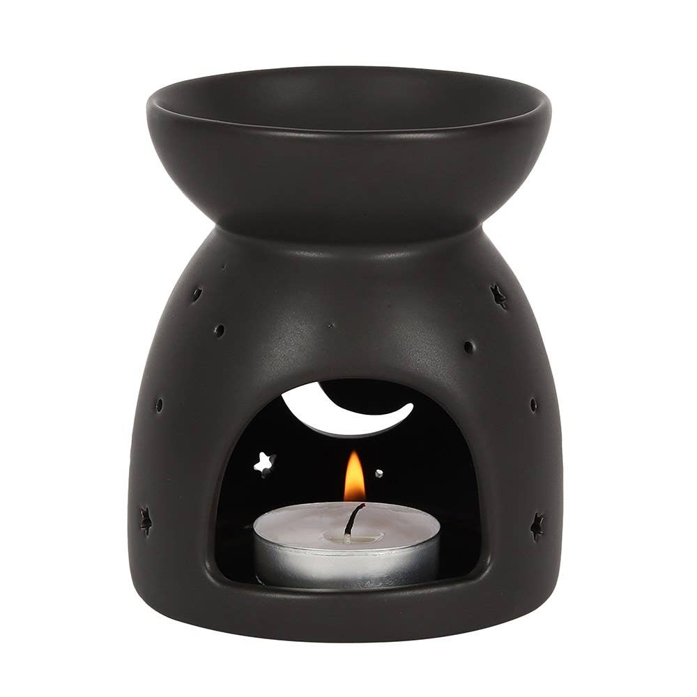 Something Different Wholesale – wholesale Wax warmer – Black Mystical Moon Cut Out Oil Burner and Wax Warmer2