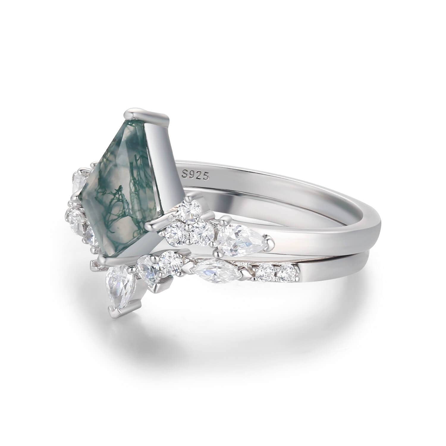 Azura Jewelry – wholesale Multi-stone ring – Nebula Nights Moss Agate Ring Set2