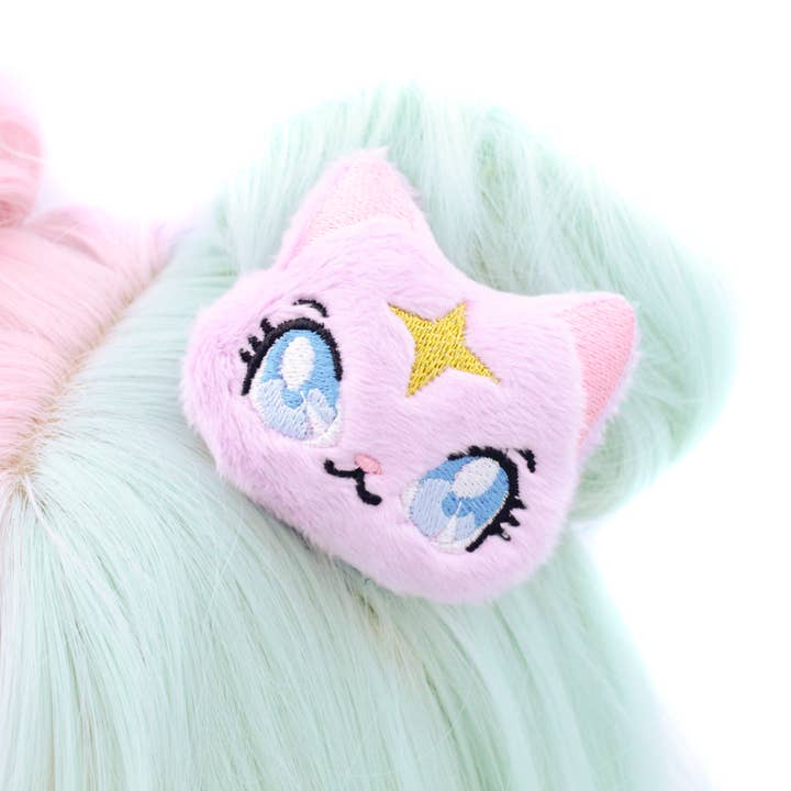 Kawaii Hair Candy - Vendita all'ingrosso Fermaglio per capelli - Donna - Fermaglio per capelli in peluche color lavanda stile anime Kawaii Celestial