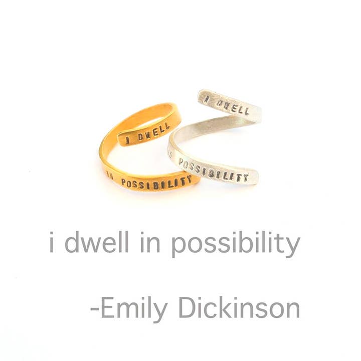 Emily Dickinson Wrap Ring for wholesale by Chocolate and Steel