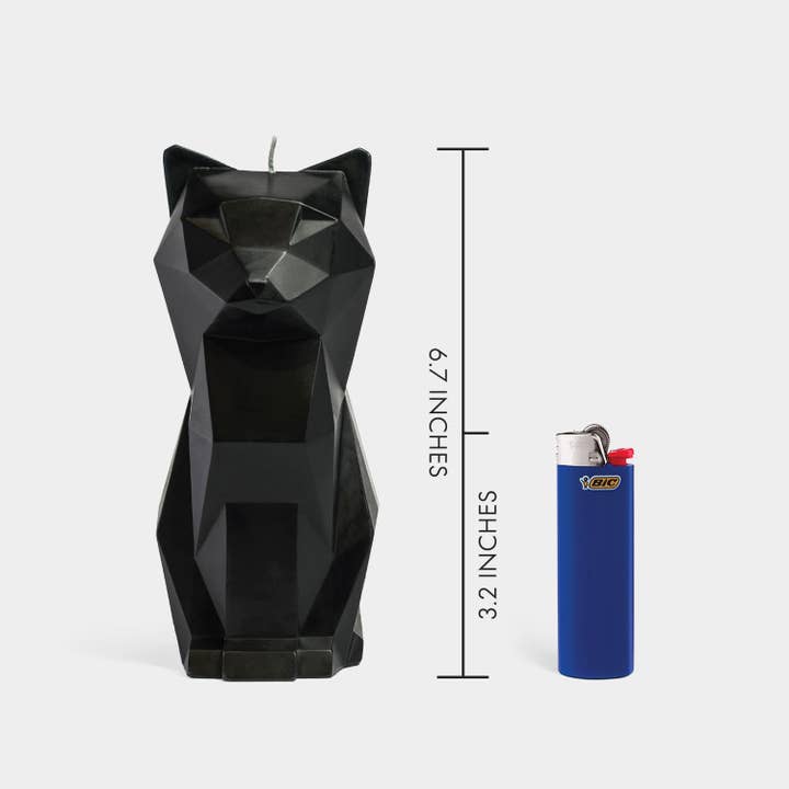 54 Celsius - Wholesale Novelty Candle - PyroPet Kisa Cat Skeleton Candle - 7" Tall, Black