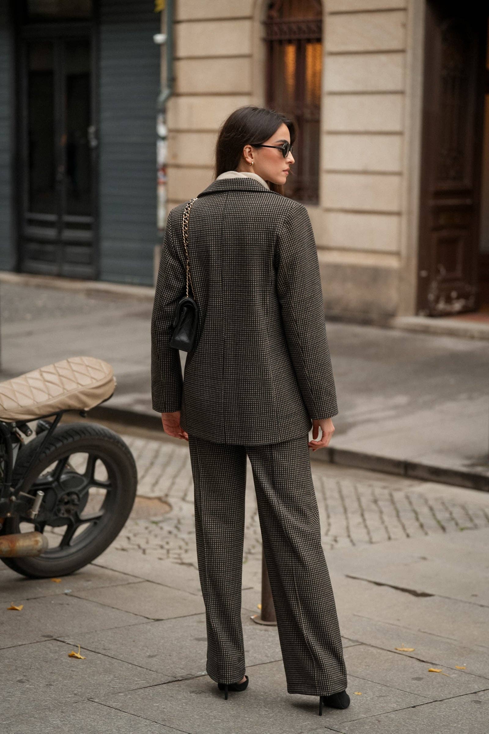 GUIMANOS - Vente Pantalon – femme - Pantalon à motif pied-de-poule2