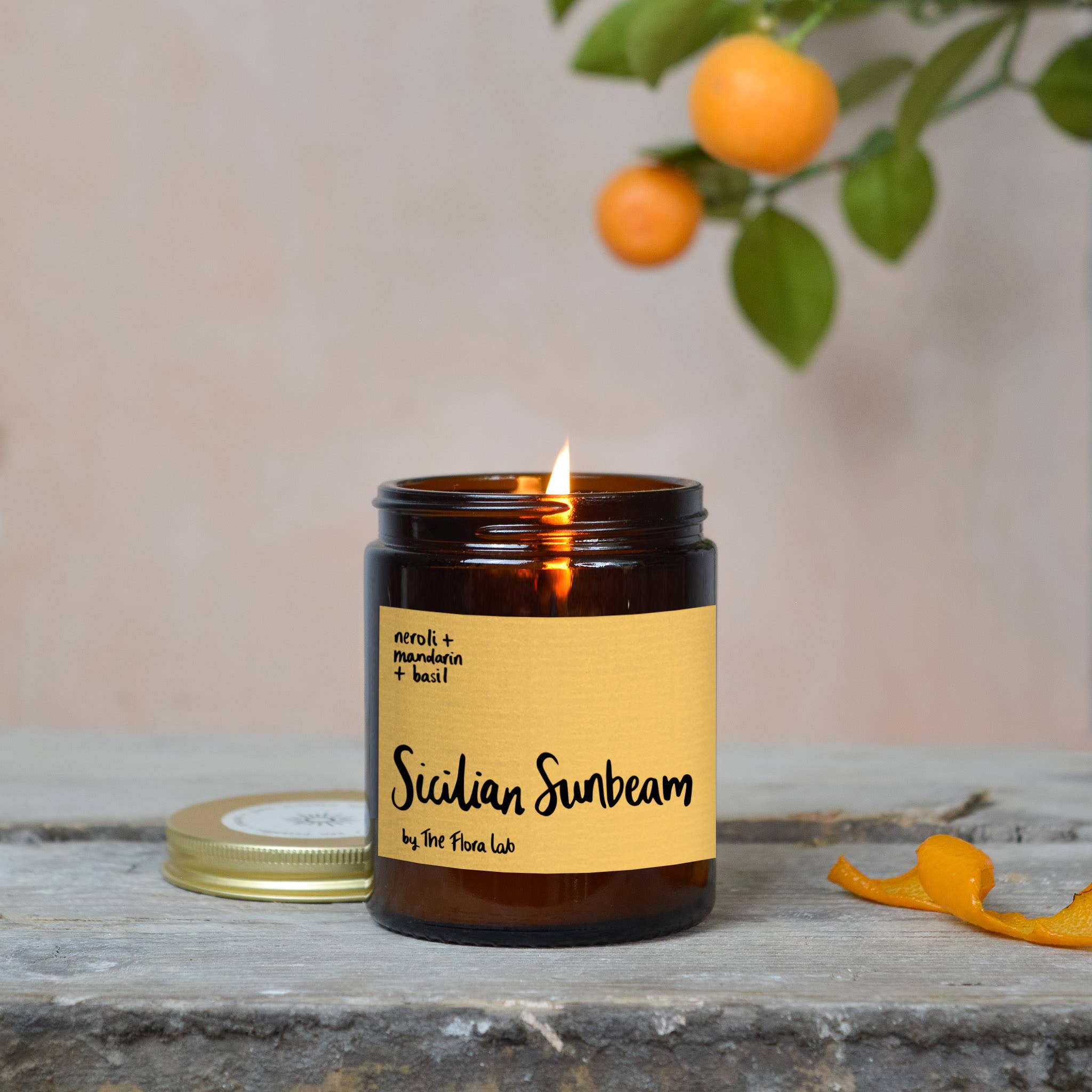 The Flora Lab | Hand Poured Natural-Wax Candles – wholesale Jar/filled candle – Sicilian Sunbeam Yellow Citrus Candle | Luxury Gift Candle0