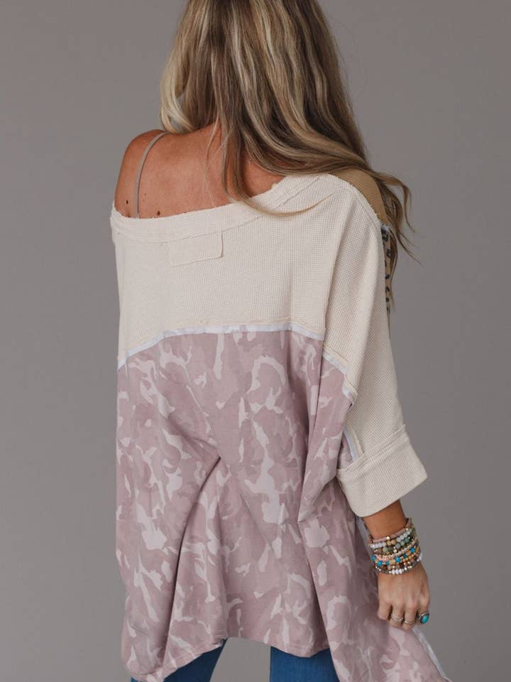 FULL TIME PURCHASE - Wholesale Tunic - Women's - Exposed Seam Patchwork Oversized Top