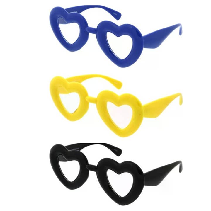 80557HRT/CLR Unisex Plastic Large Puffy Heart Frame for wholesale by BLUELINE TRADING