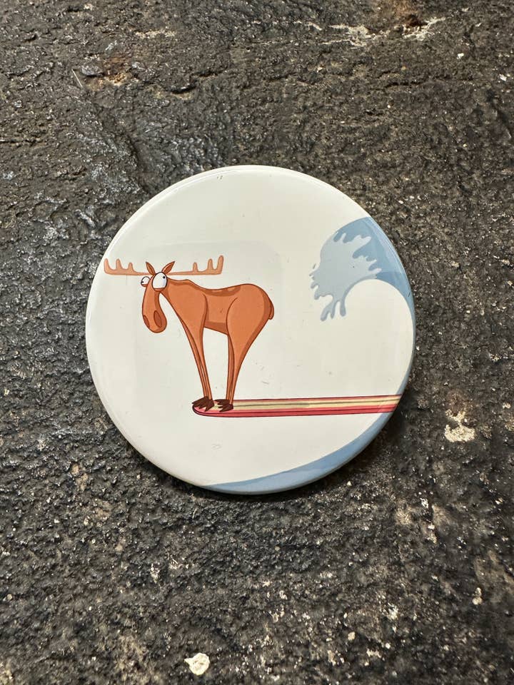 Moose Surfing Magnet for wholesale by FortHouse Studios