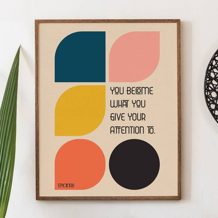 Attention - Epictetus - Stoic Philosophy Kunstdruck für den Großhandel von Typeset Studio