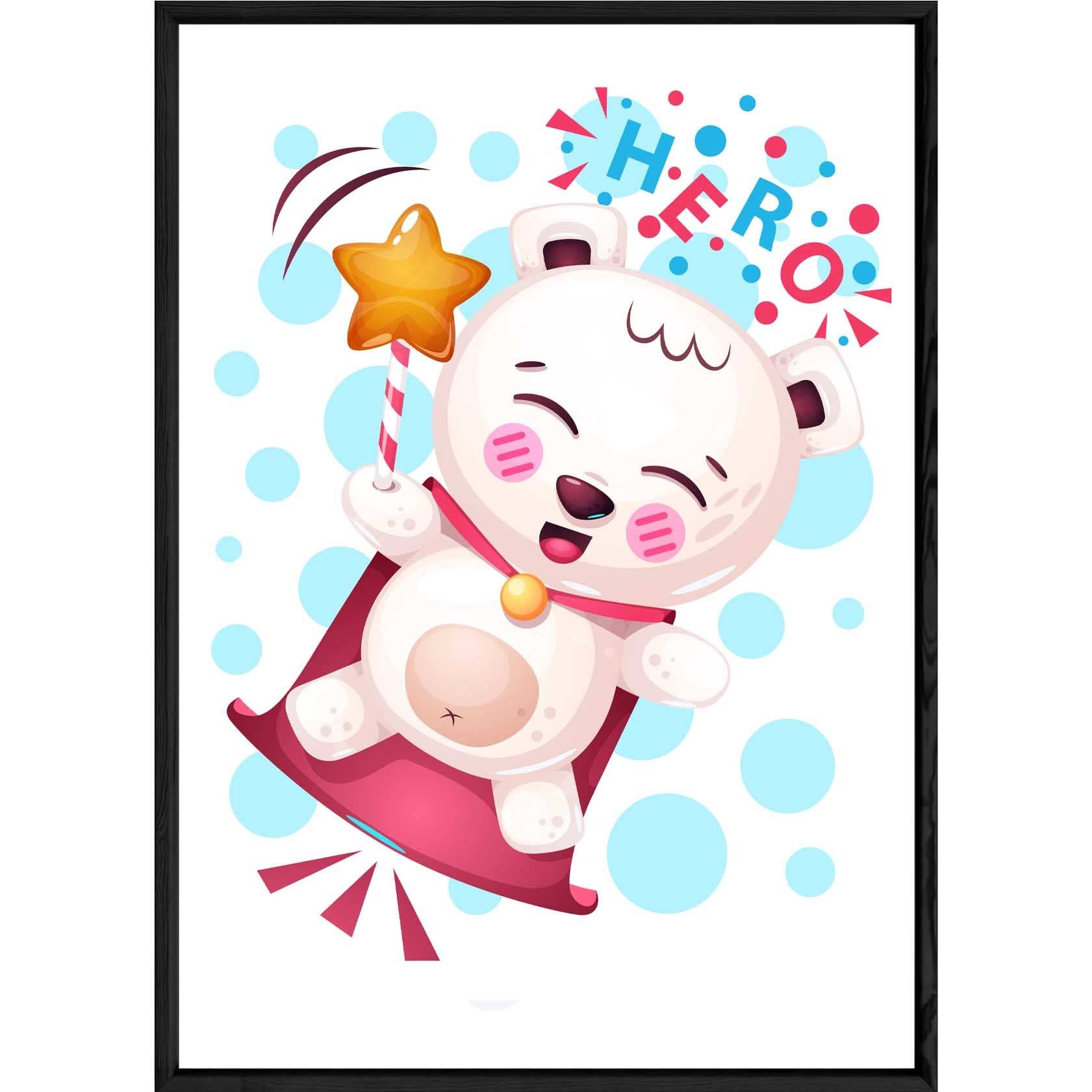 ELISE ET LOUISE - Wholesale Art Print - Bear Animal Picture — 23x32 — Wooden and Glass Frame0