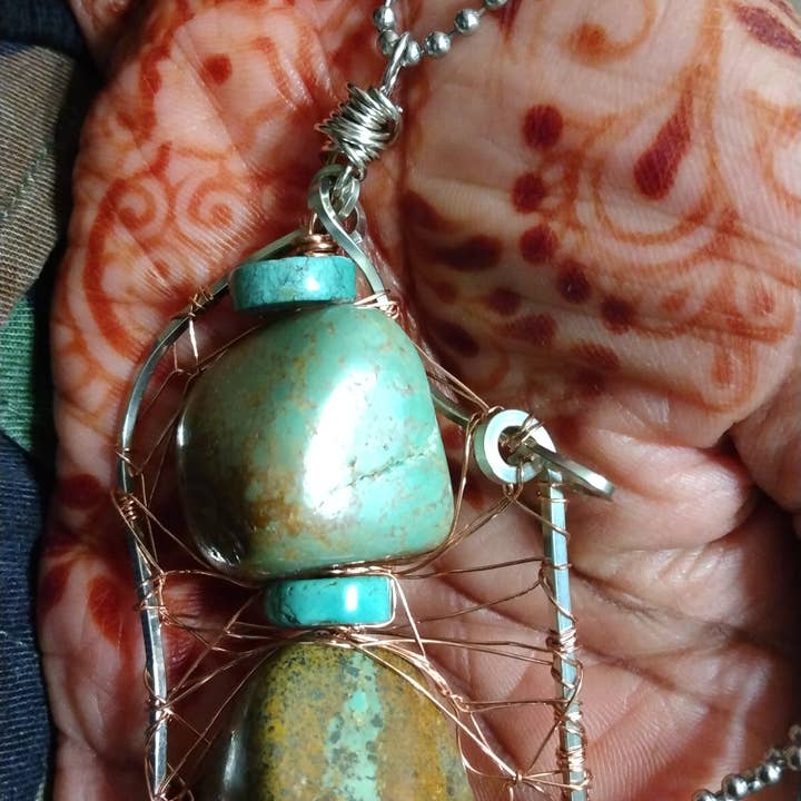 Turquoise Hanger + Ketting + Roestvrijstalen Kogelketting (Kopie) voor wholesale door Norahz Boutique