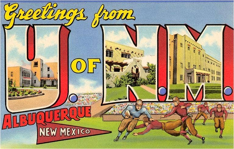 Found Image Press - Wholesale Sticker - Sticker NM-72 Greetings from UNM, Albuquerque, New Mexico0