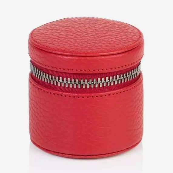 Rode Richmond leren ronde snuisterijdoos voor wholesale door David Hampton