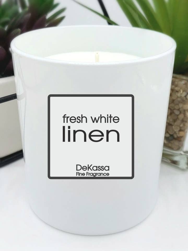 Lino blanco fresco | Vela aromática de lujo para venta al por mayor de Dekassa