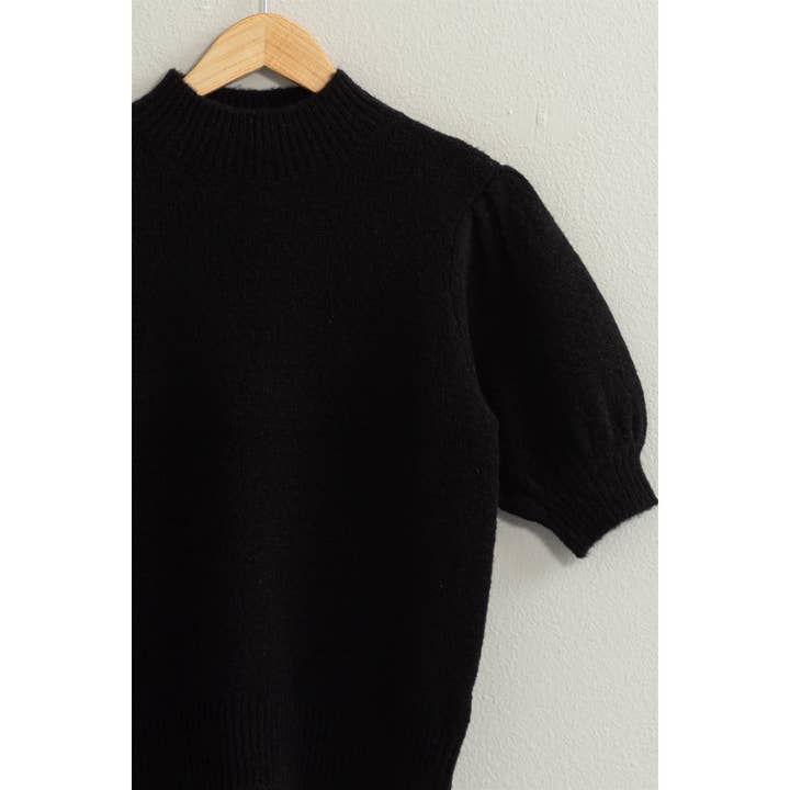HYFVE - Wholesale Knit Sweater - Women's - DZ24E457-SHORT SLEEVE SWEATER WITH PUFF SLEEVES
