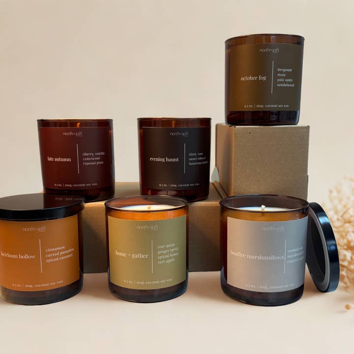 North + Ash Candles - Wholesale Jar/Filled Candle - Late Autumn | Cherry, Vanilla, Cedarwood, Ripened Plum1
