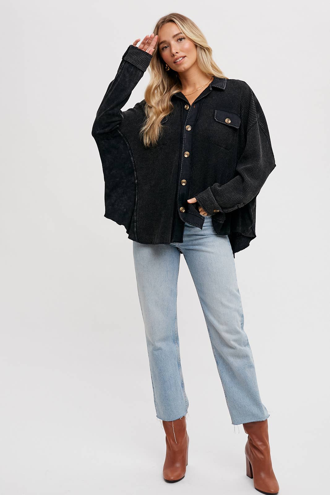 Bluivy – wholesale Jacket – Women's – SLOUCHY WAFFLE KNIT JACKET25