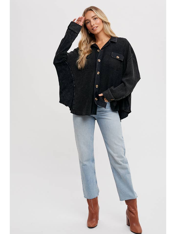 Bluivy - Venta al por mayor Chaqueta - Mujer - CHAQUETA HOLGADA DE PUNTO GOFRE25