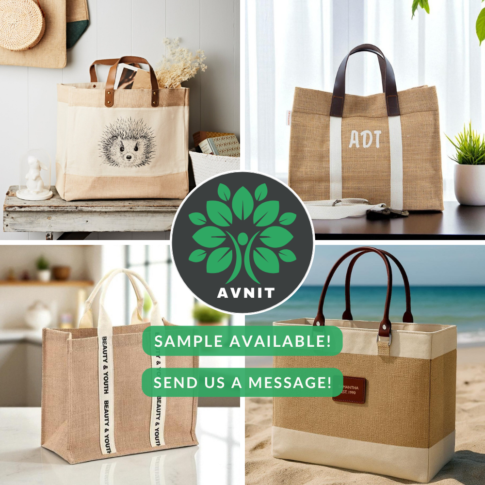 Avnit – wholesale Tote bag – Unisex – Free Customization EcoFusion Jute Cotton tote2
