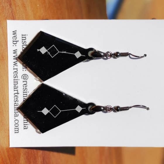 Rhombus earrings P0068 for wholesale by Resinartesania