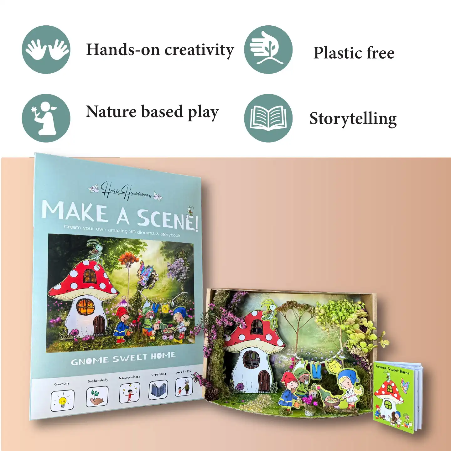 Heidi Huckleberry - Wholesale DIY Craft Kit - Nature Diorama Craft Kit: GNOME SWEET HOME - Make A Scene4