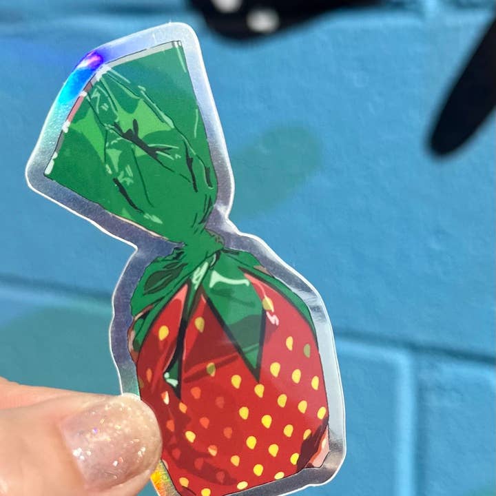 Hilarious Humanitarian - Wholesale Sticker - Strawberry Candy Holographic Sticker2