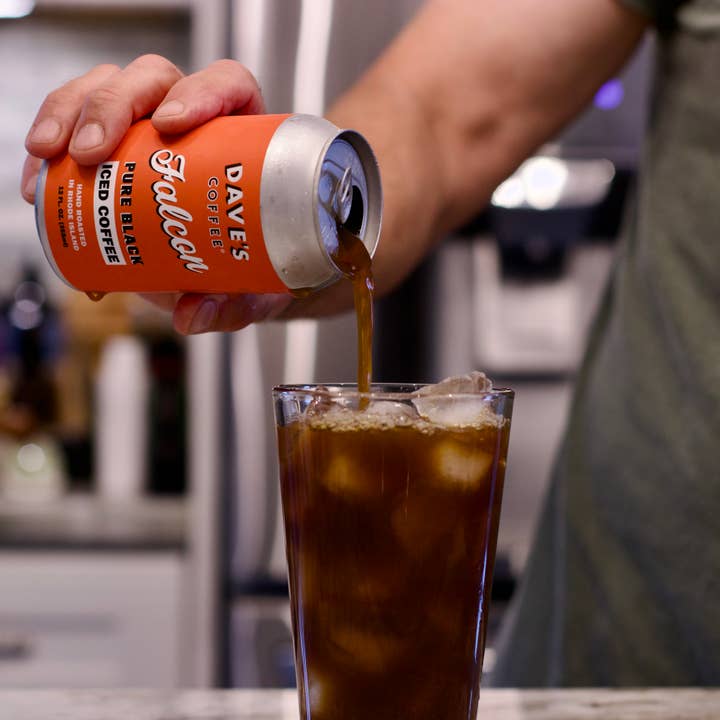 Dave's Coffee Roasters - Vente Café glacé/infusion à froid - Falcon Pure Black Cold Brew | Stable à température ambiante, 24 canettes2