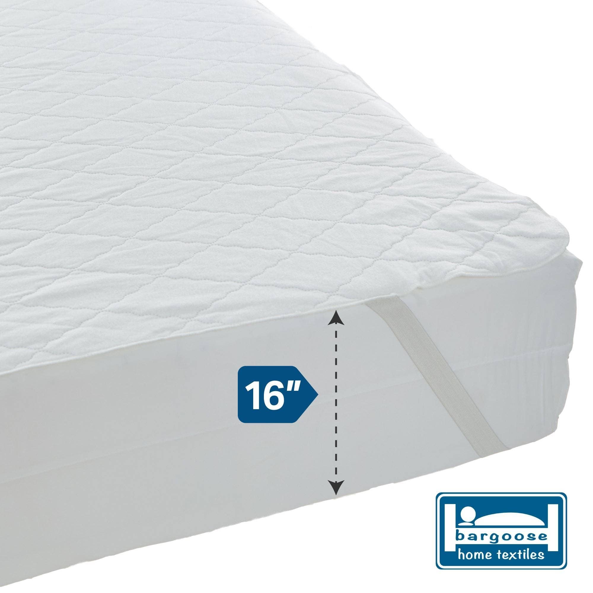 Bargoose Home Textiles - Wholesale Mattress Pad/Protector - Bargoose Quilted Waterproof Mattress Pads - Anchor Band and Fitted Style Available2