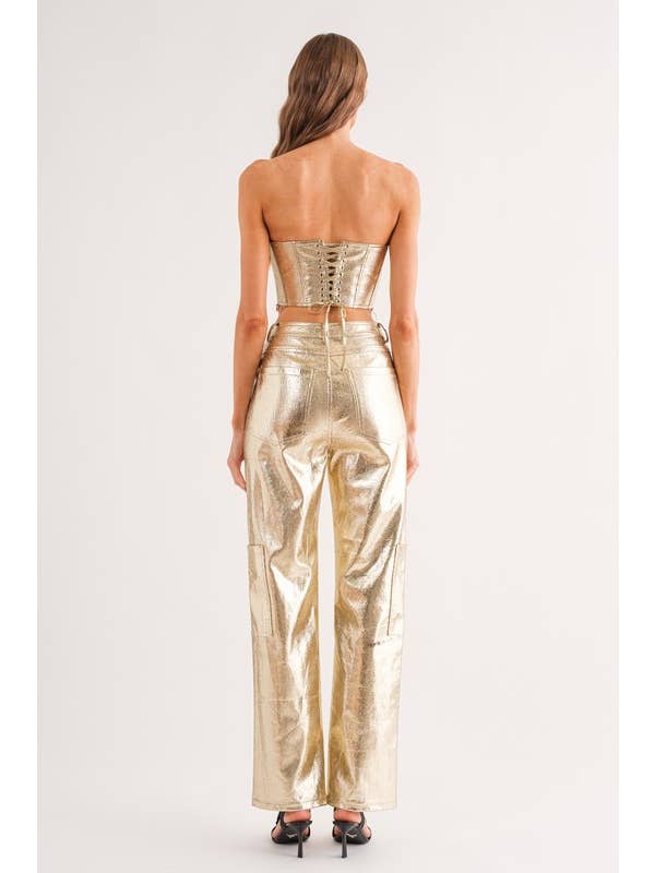 Gaia Gold Corset Top for wholesale on Faire