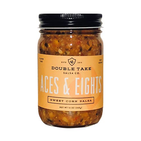 Aces and Eights Sweet Corn Salsa for wholesale by Double Take Salsa