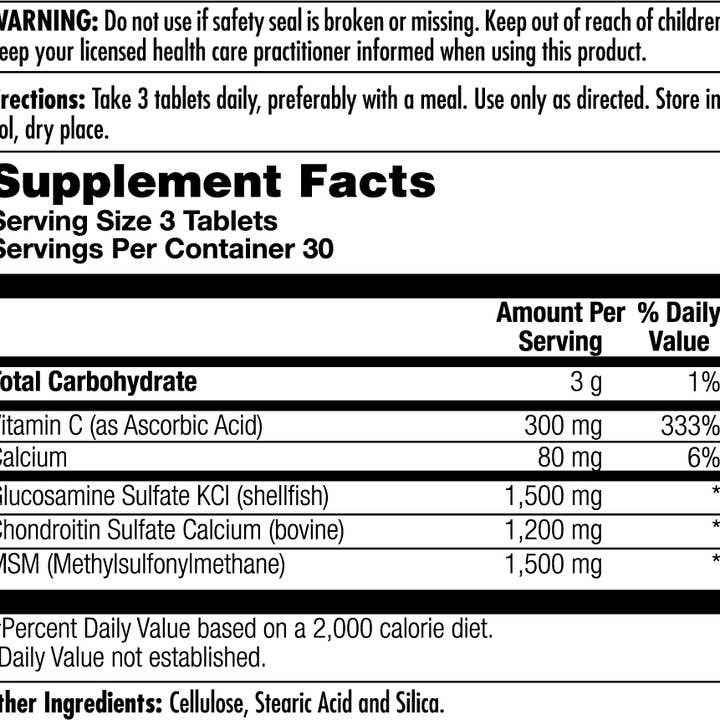 KAL - Wholesale Oral Supplement/Vitamin - Glucosamine Chondroitin MSM Tablets1