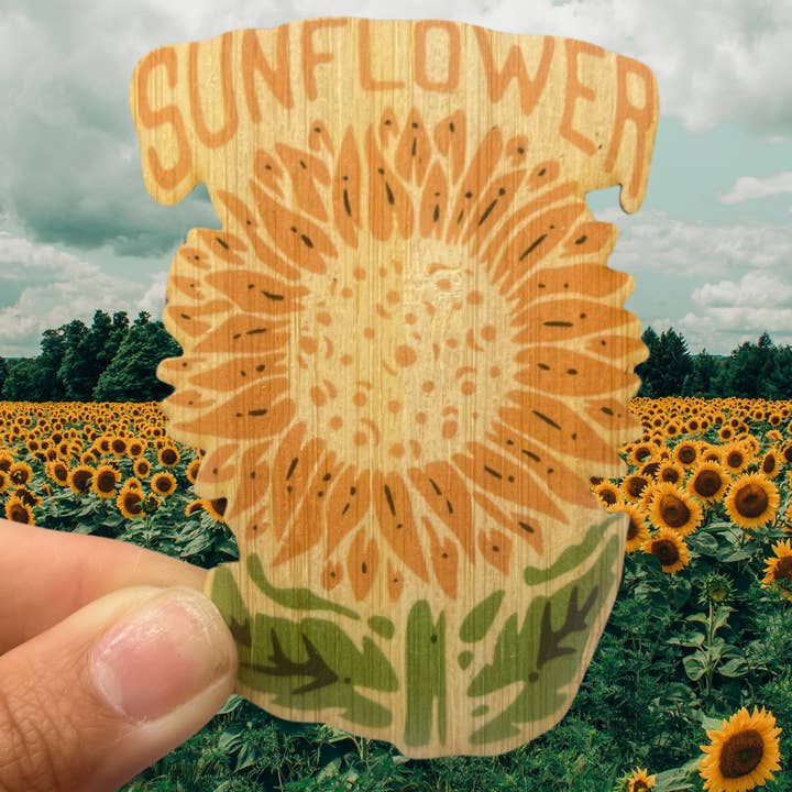 Retro Sunflower for wholesale by Bamboo Wood Stickers