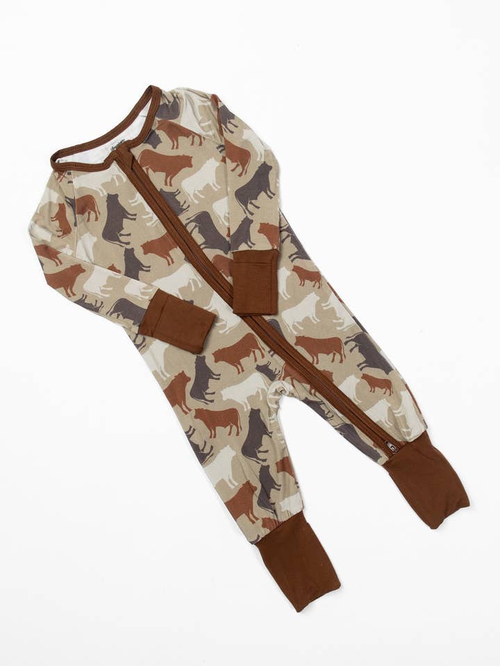 NEW Cow Camo™ Baby Bamboo Zippy for wholesale by American Farm Company