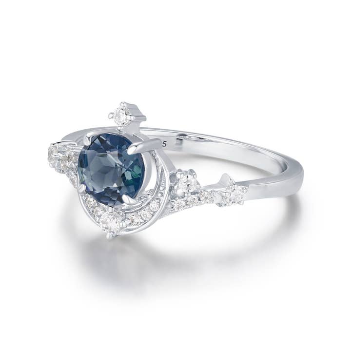 Azura Jewelry - Wholesale Band/Stacked Ring - Luna Twilight London Blue Topaz Ring2