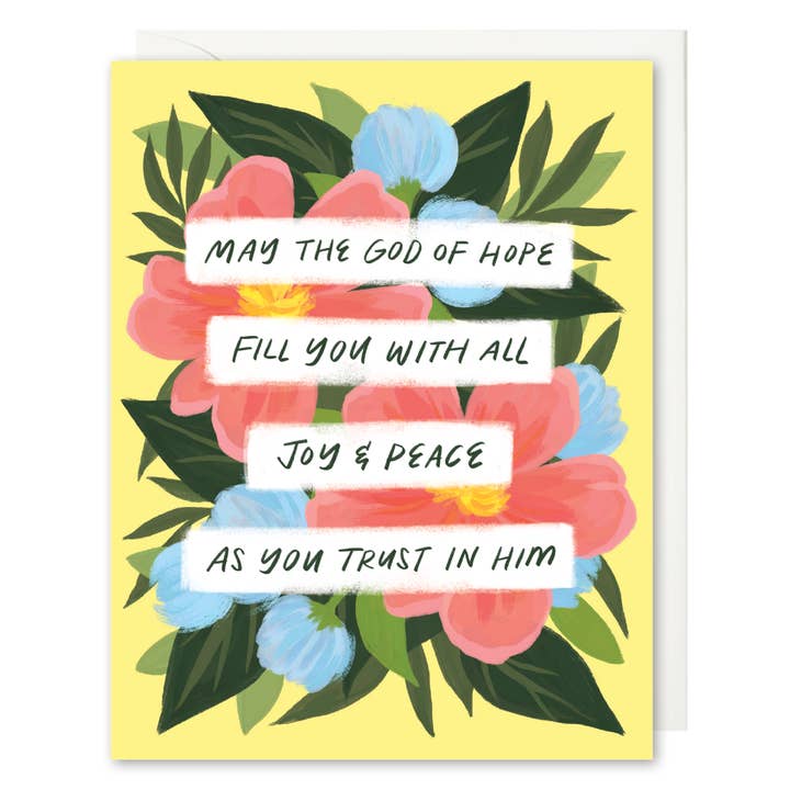 Selah Paper - Wholesale Encouragement Card - Fill You With Joy and Peace Card - Scripture Encouragement