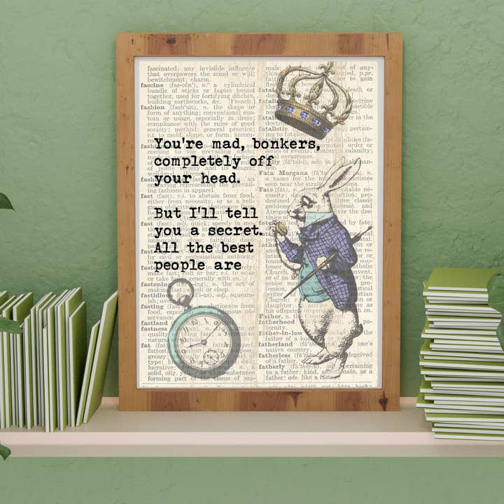 Fairy Bread Designs - Wholesale Art print - Alice in Wonderland You're Mad1