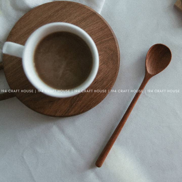 194 Craft House - Wholesale Kitchen Spoon - Handcarved Wooden Stirring Spoon - Kitchen Serving Utensils