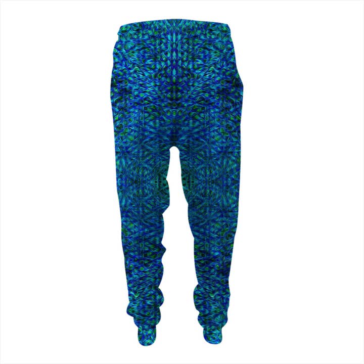 The Headspace - Wholesale Lounge Sweatpants/Joggers - Women's - PatternNerd - "Blue and Green Fractal Tie Dye" - Joggers - Limited Edition of 111