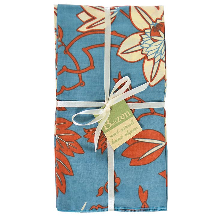 Napkins set/4 | Passion Flower Blue Spice for wholesale by Balizen Direct from Bali