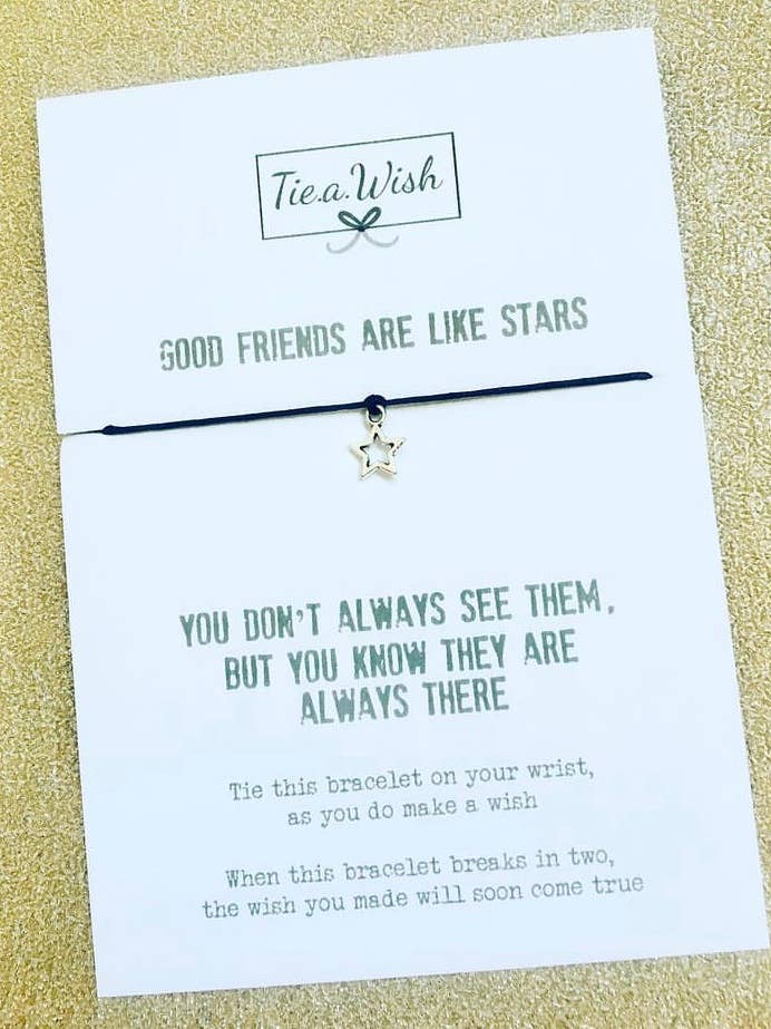 Friends are like stars wish bracelet for wholesale by Tie.a.wish