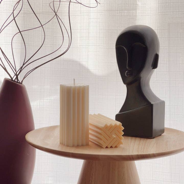Geometric Pillar Candle for wholesale by Estelle Studio