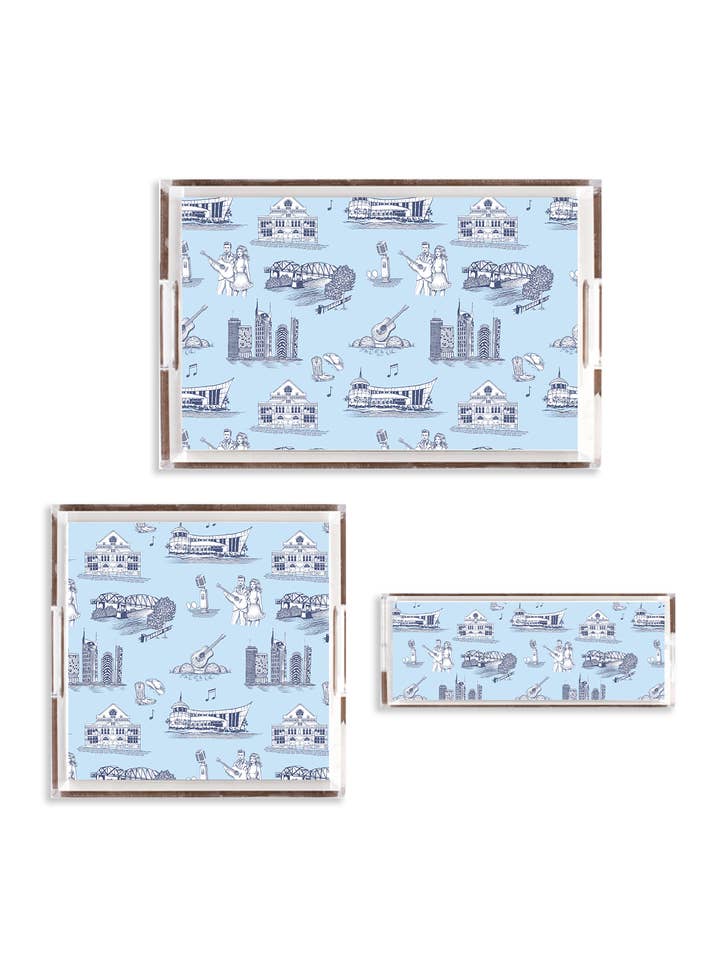Nashville Toile Lucite Plateau pour la vente par Katie Kime