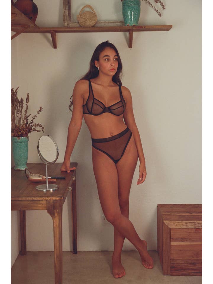 Nénés - Wholesale Underwear - Women's - Mira High Waisted Panties - Black