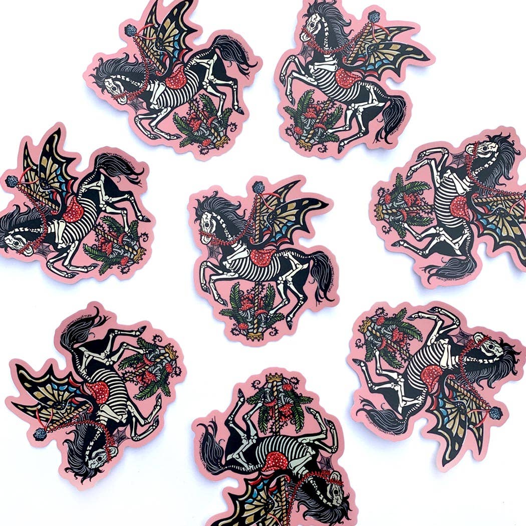 Secret Creatures - Wholesale Sticker - Curiosity Carousel Vinyl Sticker Horse Design4