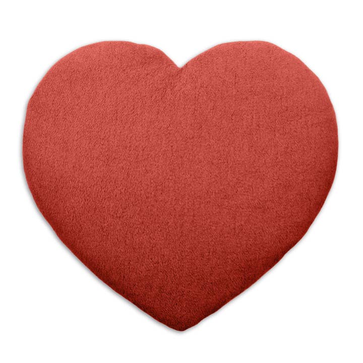 Coussin de grains bio, 100% matériaux naturels, coussin chauffant cœur pour la vente par Leschi