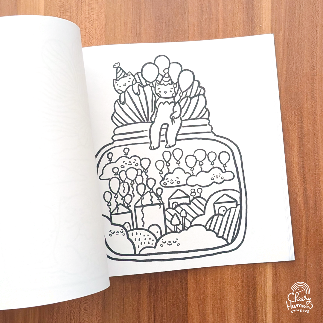 Cheery Human Studios - Wholesale Coloring & Activity Book - Adult - Cozy Animals + Plants - Coloring Book | Hand Drawn Artwork3