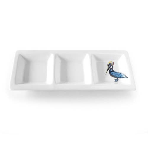 15 x 6 Pelican Tridish Platter for wholesale by Kim Rody Creations LLC