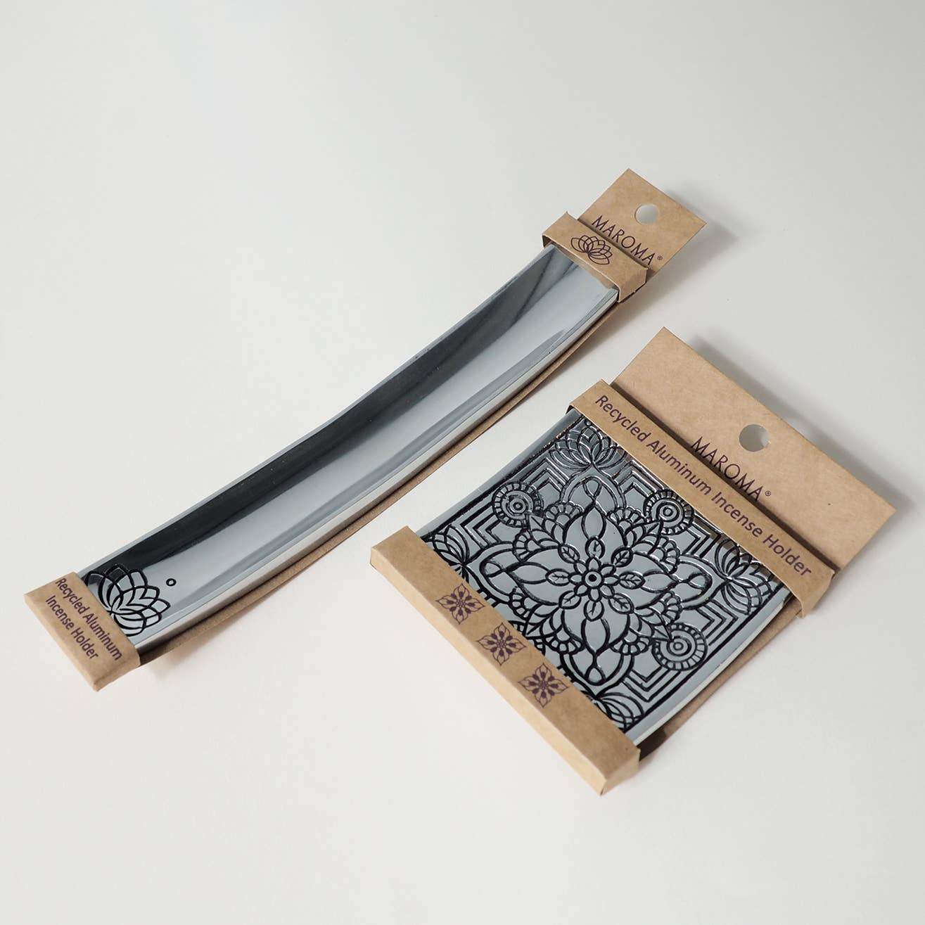 MAROMA USA - Wholesale Incense Holder - Recycled Aluminum Incense Square Holder with Pattern4
